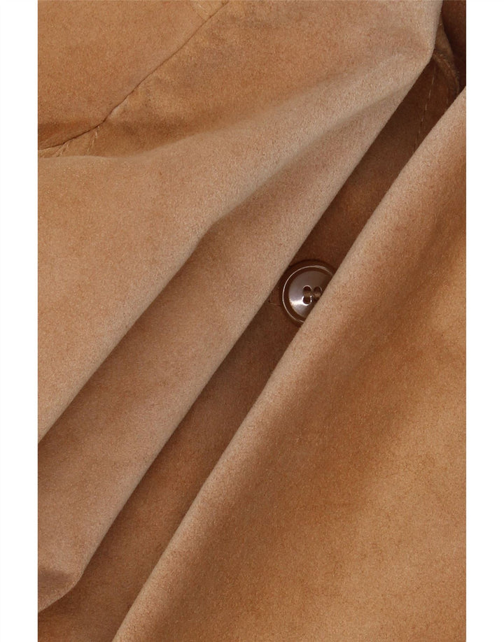 Giacca in pelle scamosciata da donna Barone UK 10 piccola in pelle beige