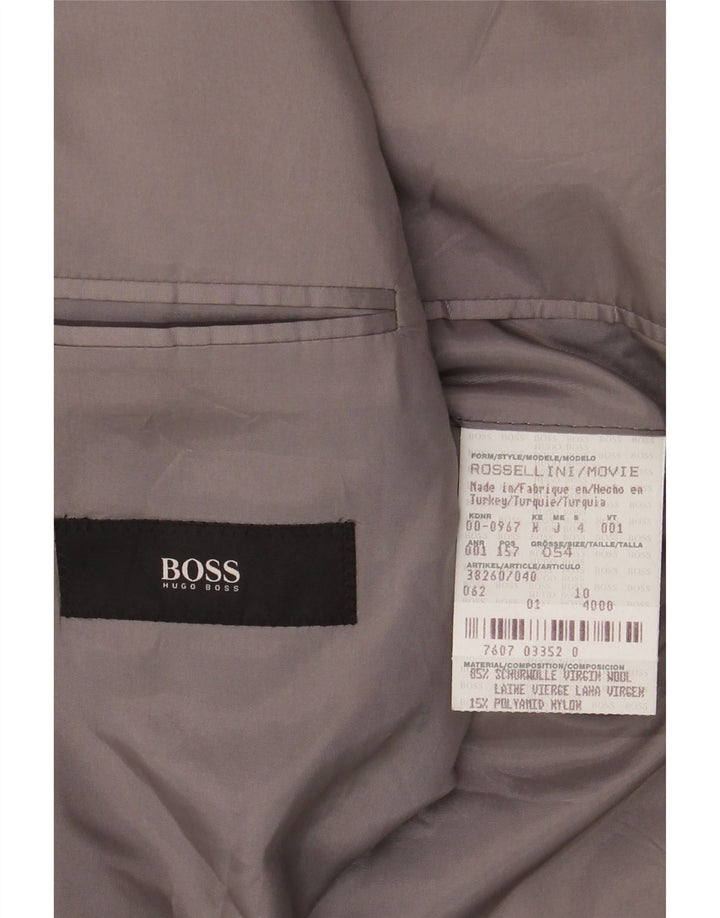 Giacca blazer da uomo a 3 bottoni HUGO BOSS EU 54 2XL Gessato nero