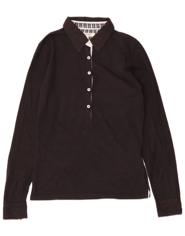 Polo da donna a maniche lunghe Geox Respira UK 10 piccola in cotone nero