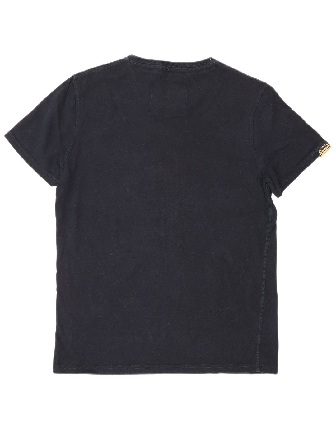 T-shirt grafica classica da uomo Superdry Top grande in cotone blu navy