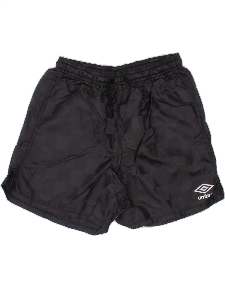 UMBRO Boys Sport Shorts 9-10 Years Small Grey Geometric Nylon Vintage Umbro and Second-Hand Umbro from Messina Hembry 