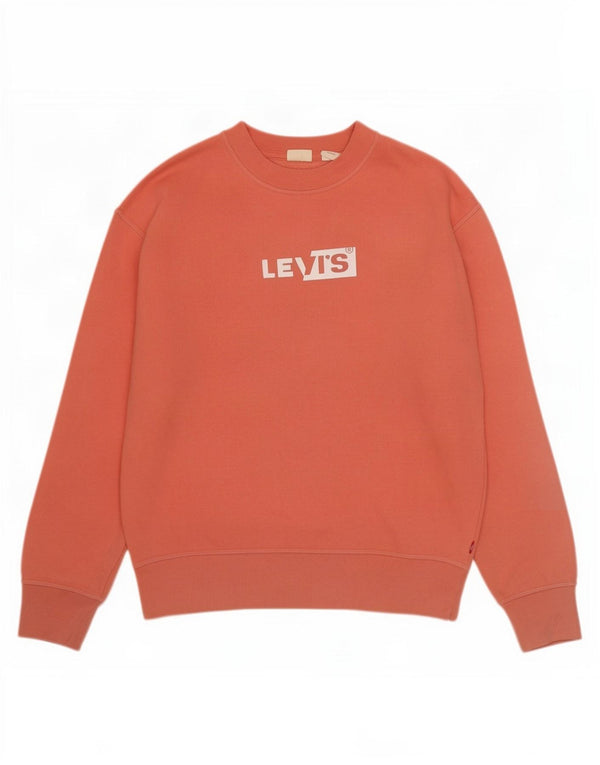 Levi's Donna Felpa Oversize con Grafica Maglione UK 6 XS Cotone Rosa