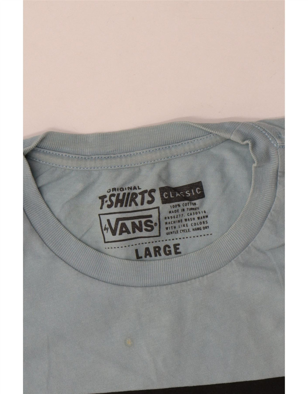 T-shirt grafica da uomo Vans grande in cotone blu