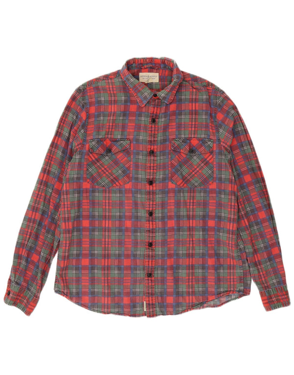 Camicia in flanella da uomo Ralph Lauren XL in cotone a quadri rossi