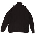 Maglione maglione a collo alto da donna Marks & Spencer UK 22 3XL viscosa nera