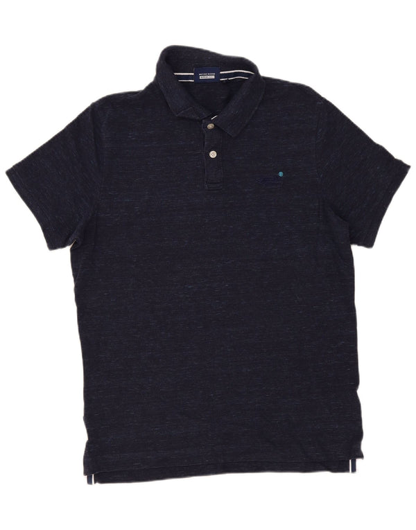 Polo da uomo Regular Fit Superdry 2XL in cotone screziato blu navy