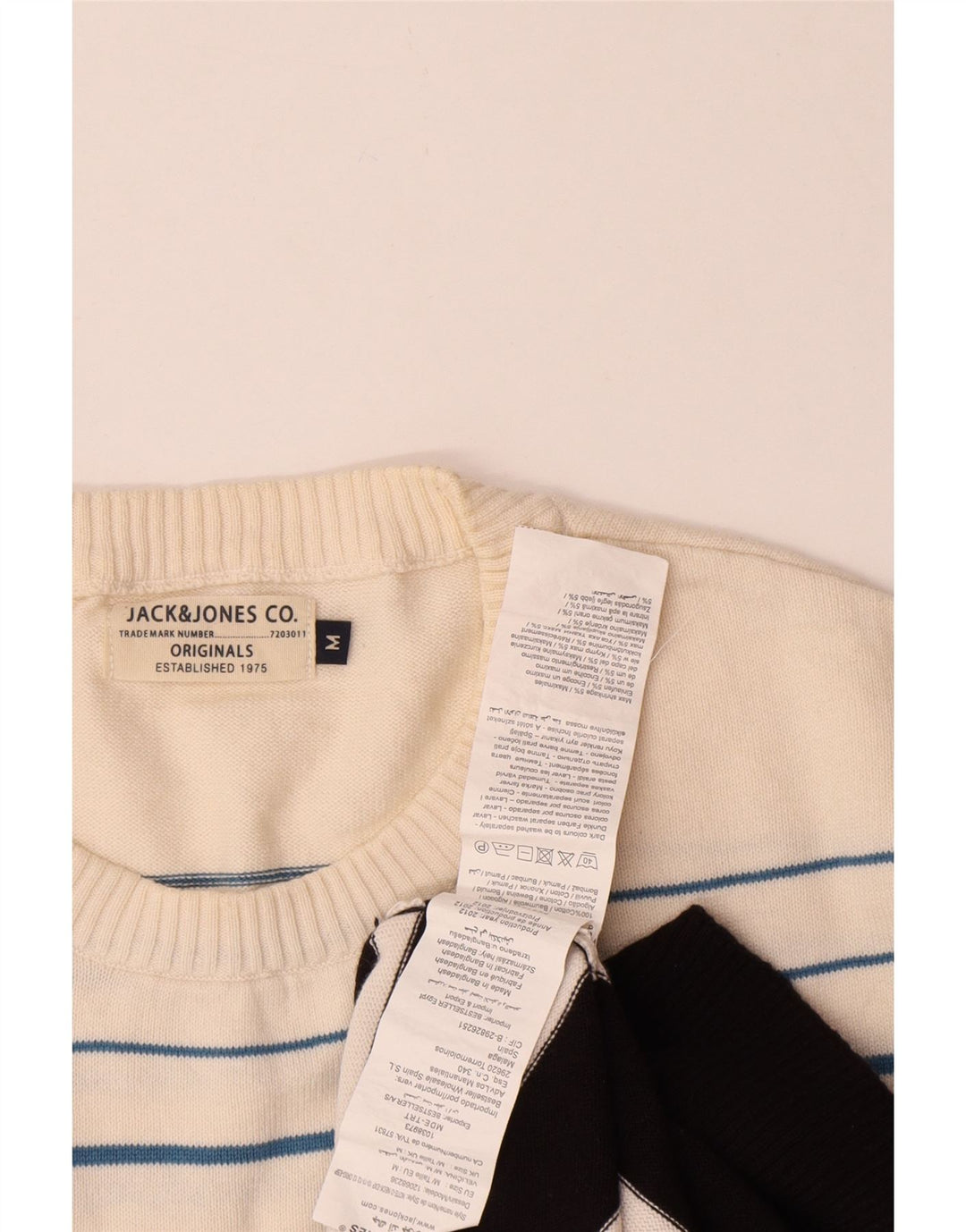 Jack & Jones Maglione girocollo da uomo in cotone color block medio nero