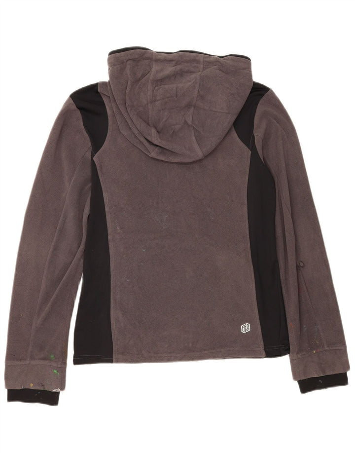 Giacca in pile con cappuccio da donna BKE UK 14 Poliestere color block grigio medio