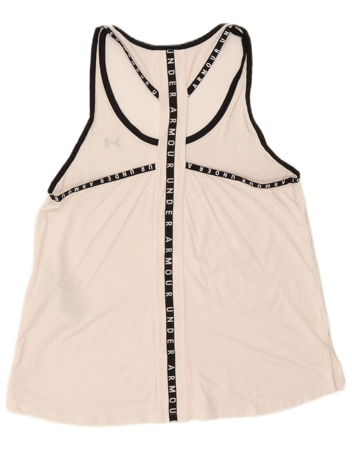 Canottiera grafica da donna Under Armour Heat Gear UK 12 poliestere bianco medio