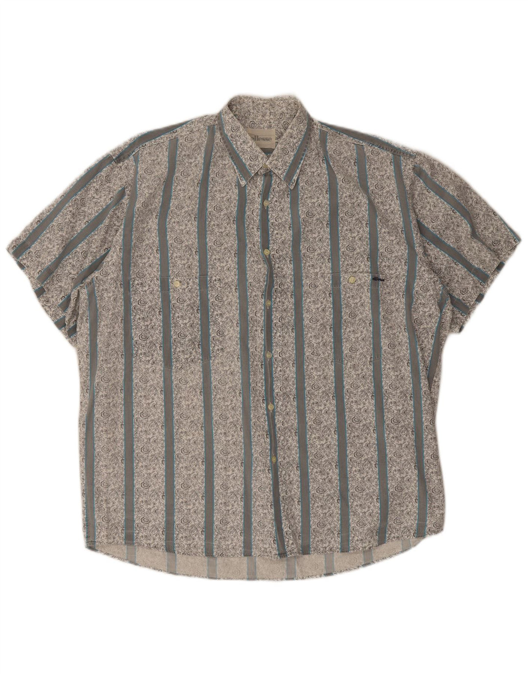 Camicia a maniche corte da uomo Ellesse taglia 16 41 grande motivo floreale bianco