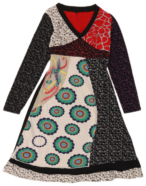 Desigual Abito da donna Graphic A-Line UK 10 Piccolo multicolore geometrico