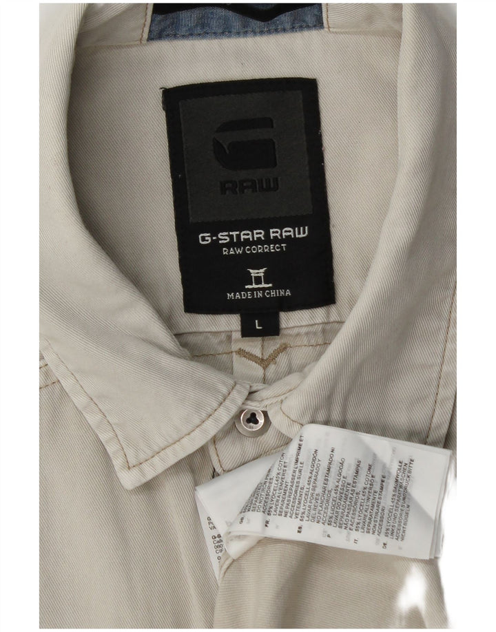 G-STAR Camicia di jeans a maniche corte da uomo grande Lyocell grigio