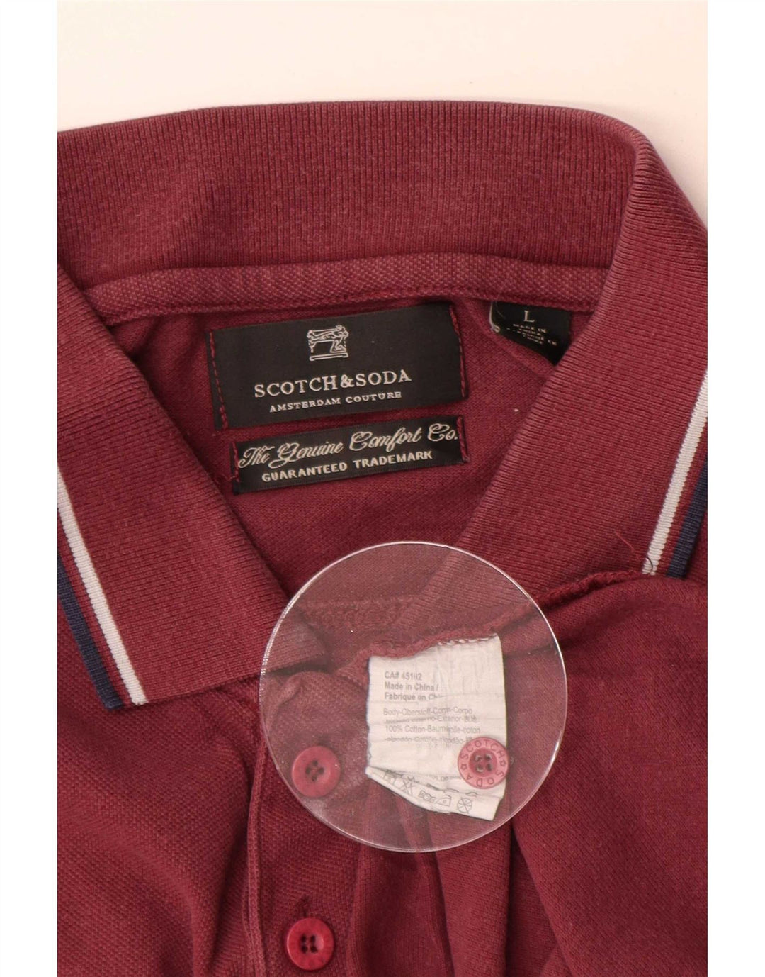 Polo da uomo Scotch & Soda grande in cotone a righe rosse