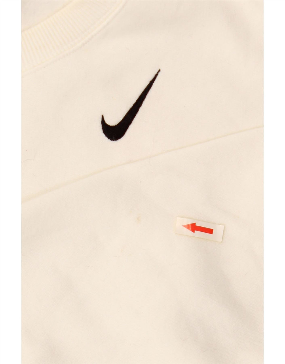 NIKE Felpa corta oversize da donna, maglione UK 14, cotone bianco medio