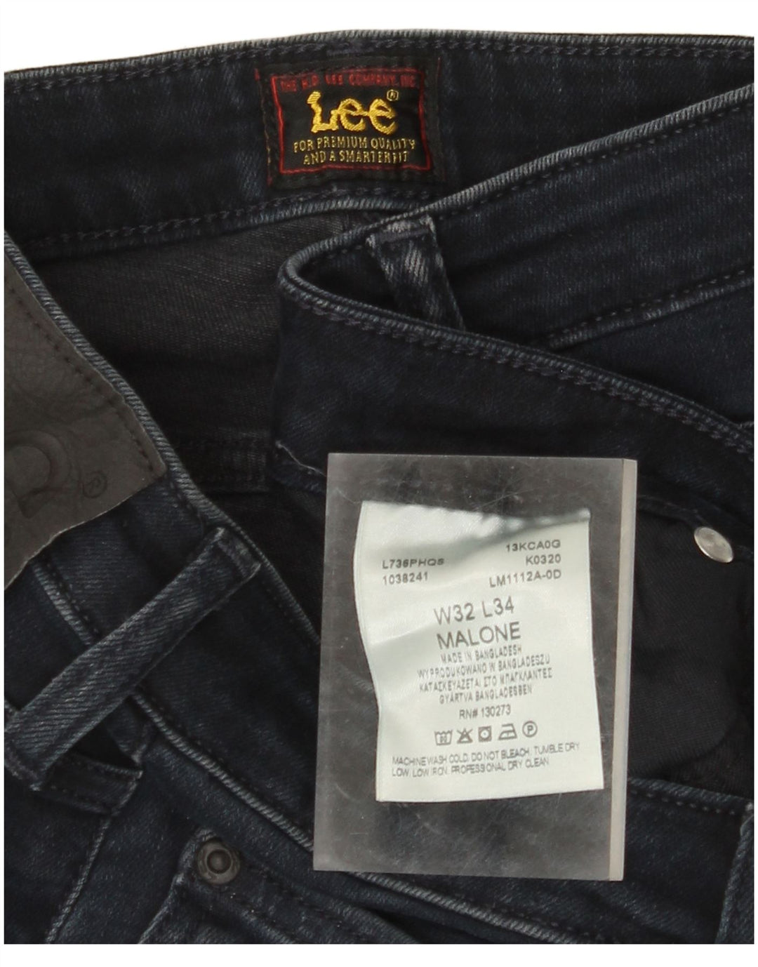 Jeans skinny Malone da uomo LEE W32 L34 cotone blu navy