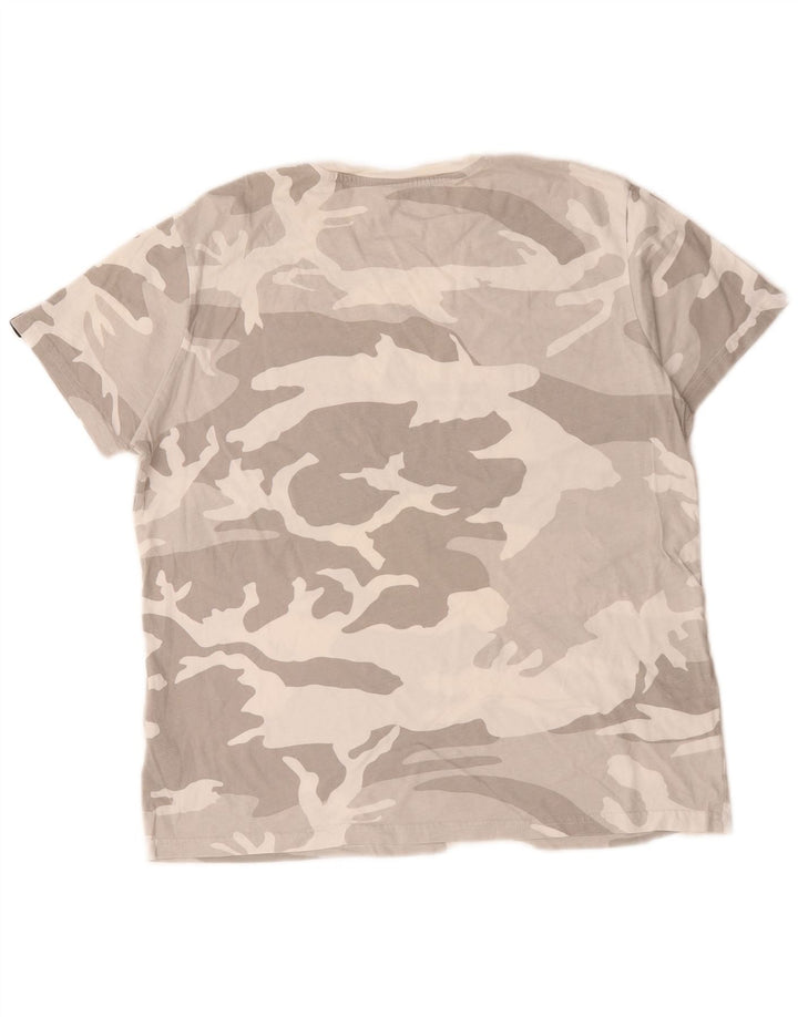 T-shirt grafica da uomo Alpha Industries Top in cotone mimetico grigio medio