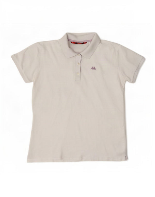 Polo Kappa da donna UK 18 XL cotone bianco