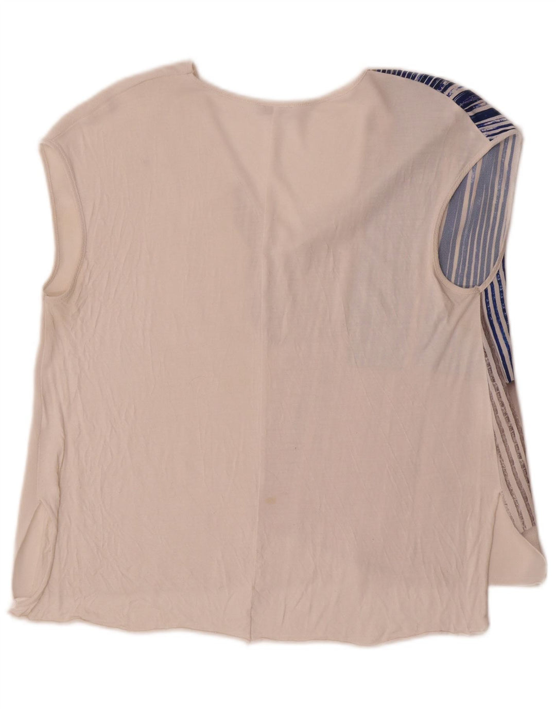Camicetta senza maniche da donna Zara UK 14 Colorblock bianco medio