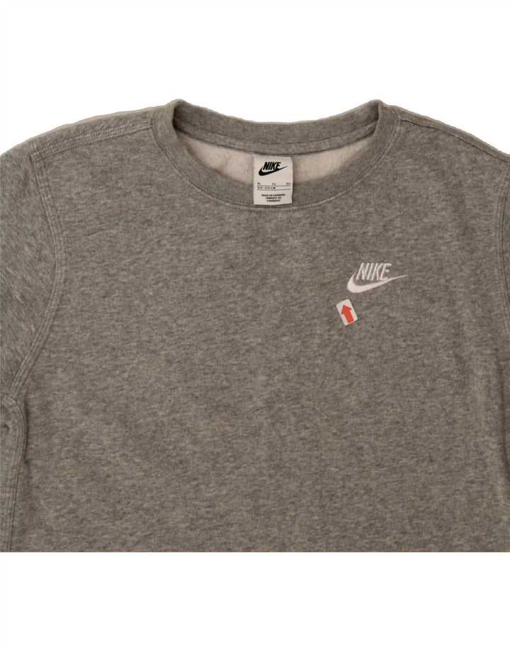 NIKE Boys Sweatshirt Jumper 13-14 Years XL Grey Cotton Vintage Nike and Second-Hand Nike from Messina Hembry 