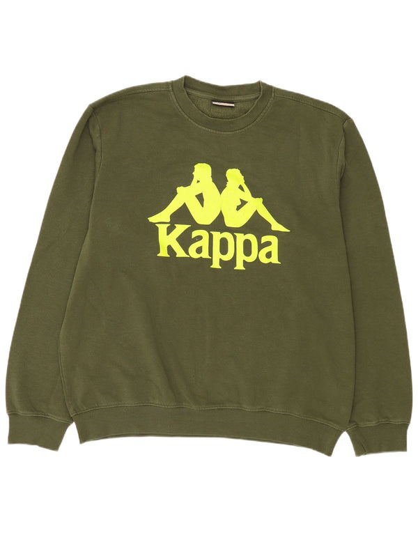 Felpa grafica da uomo Kappa maglione 2XL cotone kaki