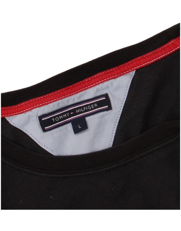 T-shirt grafica da uomo Tommy Hilfiger grande nera