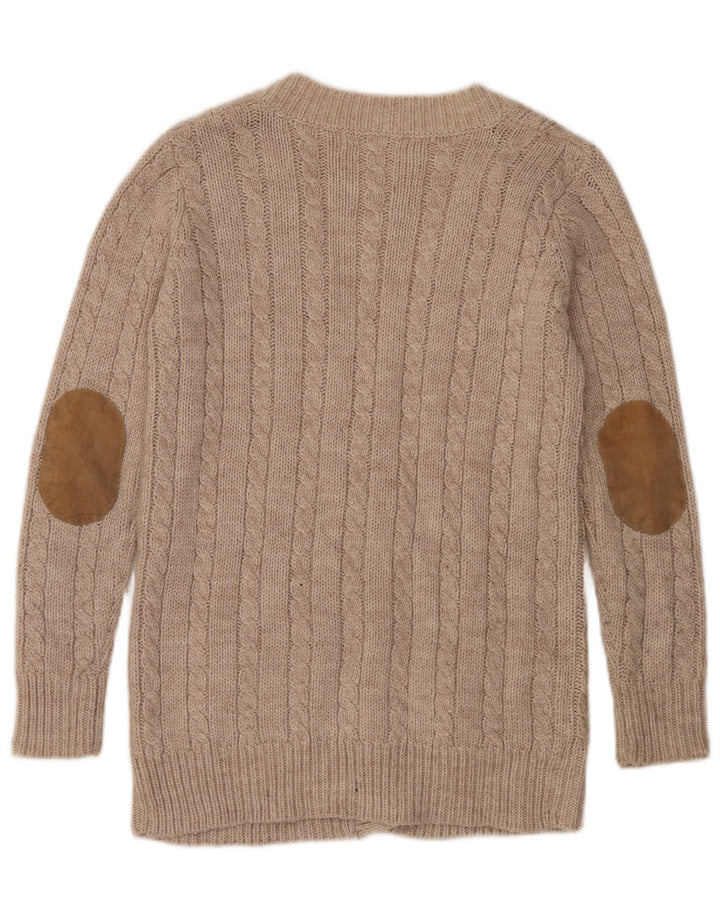 Maglione cardigan da donna Zara UK 14 Acrilico beige medio