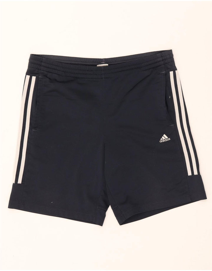 Pantaloncini sportivi da uomo Adidas medi in poliestere blu navy