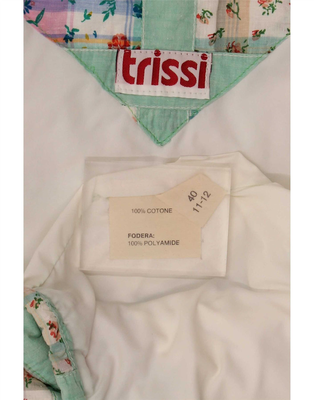 Gilet Donna Trissi IT 40 Cotone Patchwork Verde Medio