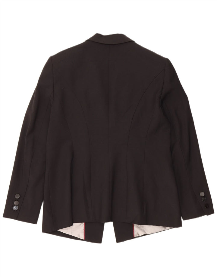 Giacca blazer a 1 bottone Marks & Spencer da donna UK 16 grande lana vergine nera