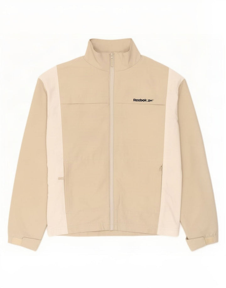 Giacca da tuta da donna Reebok UK 10 Small Beige Colourblock Poliestere