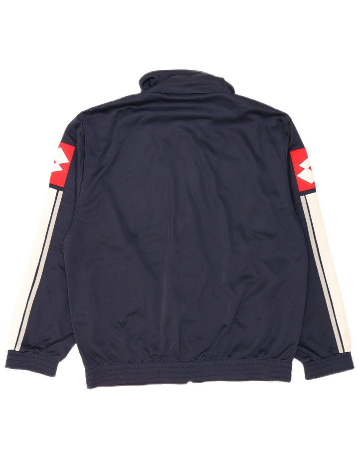 Giacca da ginnastica grafica da uomo Lotto XL XL in poliestere color block blu navy