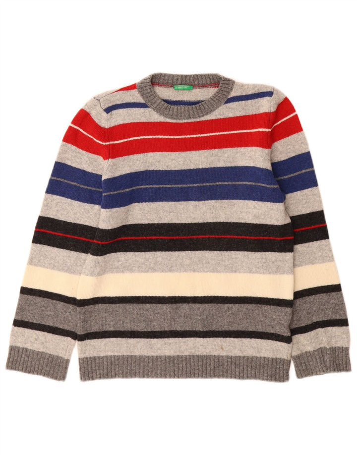 Maglione Girocollo Bambino Benetton 11-12 Anni a Righe Multicolore