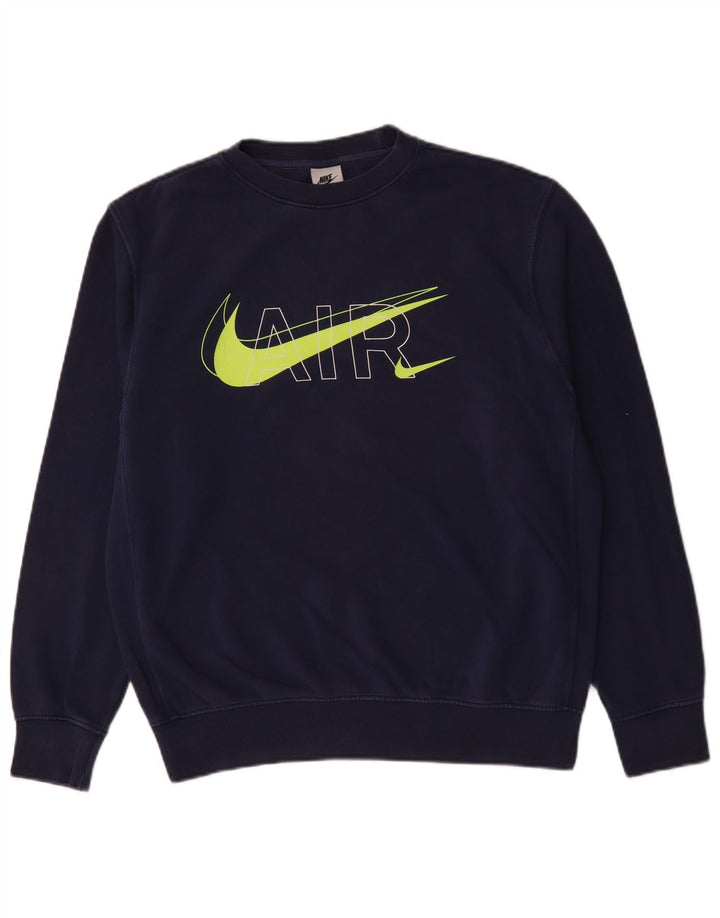 NIKE Felpa con grafica da uomo Maglione medio in cotone blu navy