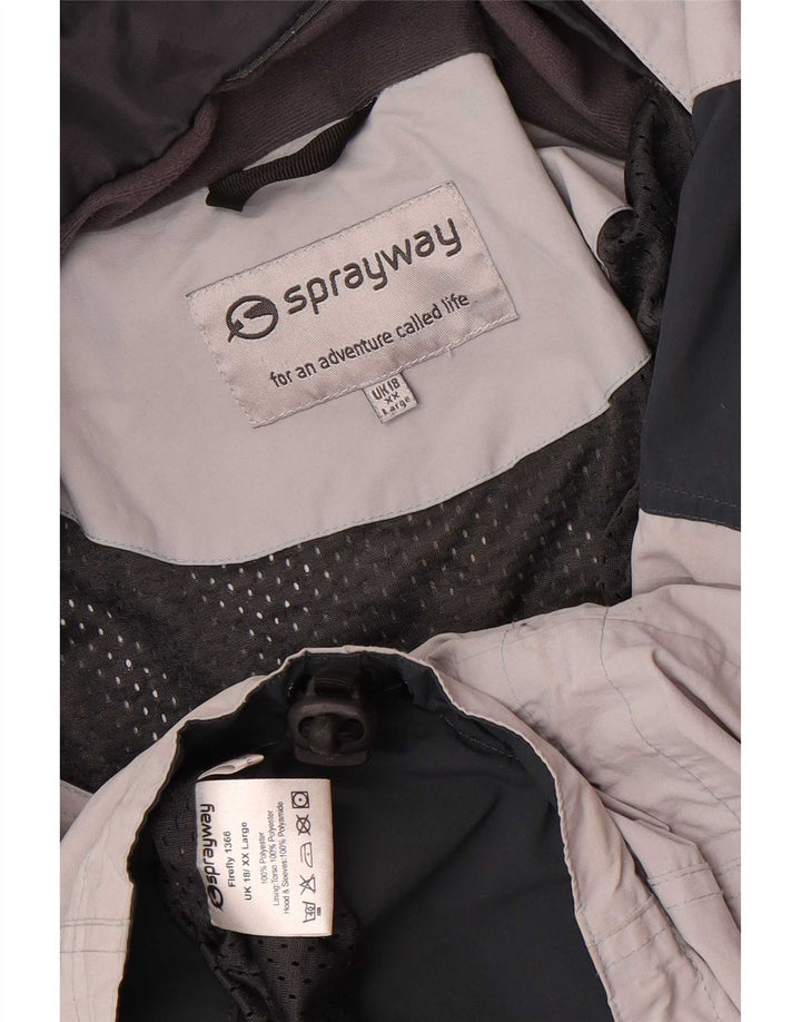 Giacca antipioggia oversize con cappuccio da donna Sprayway UK 18 XL Colore grigio