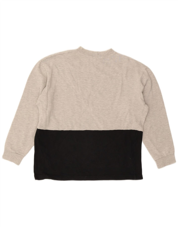 BENETTON Felpa con grafica da uomo Maglione piccolo in cotone color block grigio