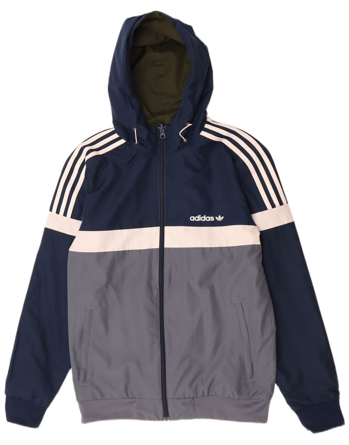 Giacca bomber reversibile da uomo con cappuccio Adidas UK 36 Small Khaki Poliestere
