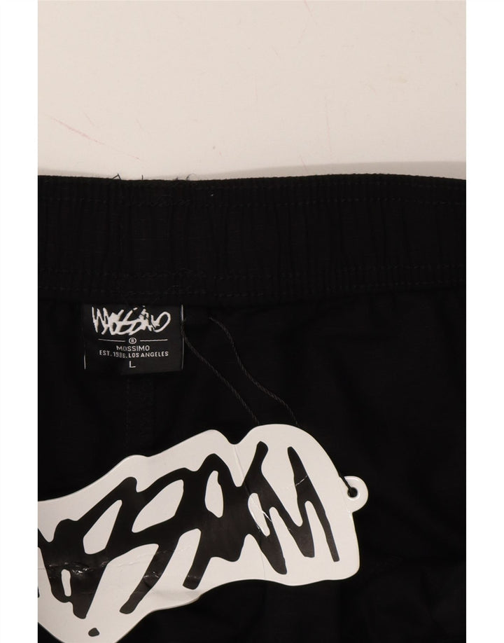 MOSSIMO Mens Graphic Sport Shorts Large  Black Cotton Vintage Mossimo and Second-Hand Mossimo from Messina Hembry 