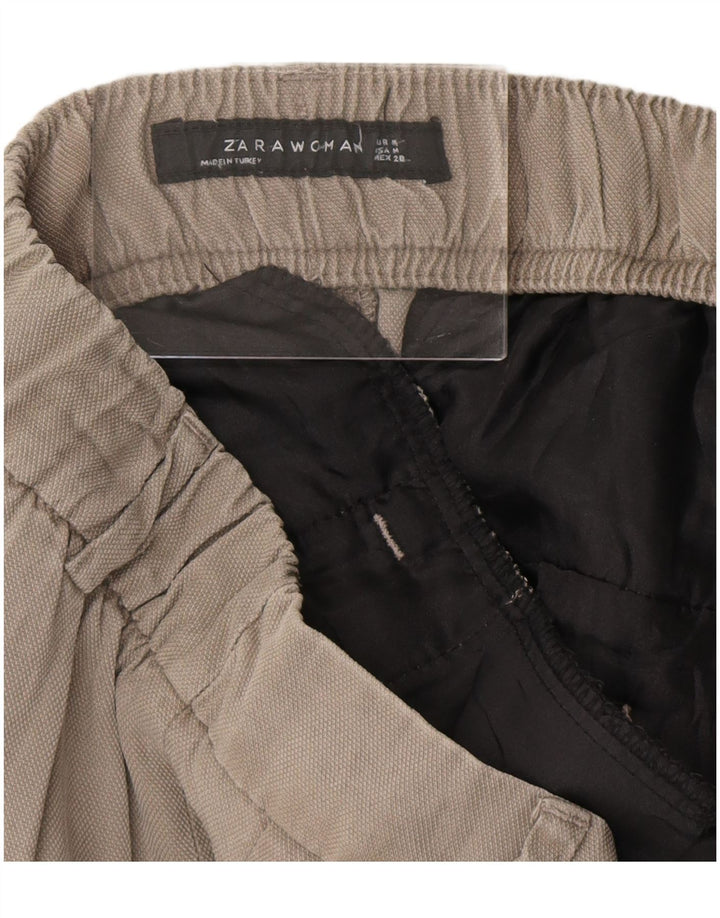 Pantaloni Cropped ZARA Donna Medi W28 L23 Beige