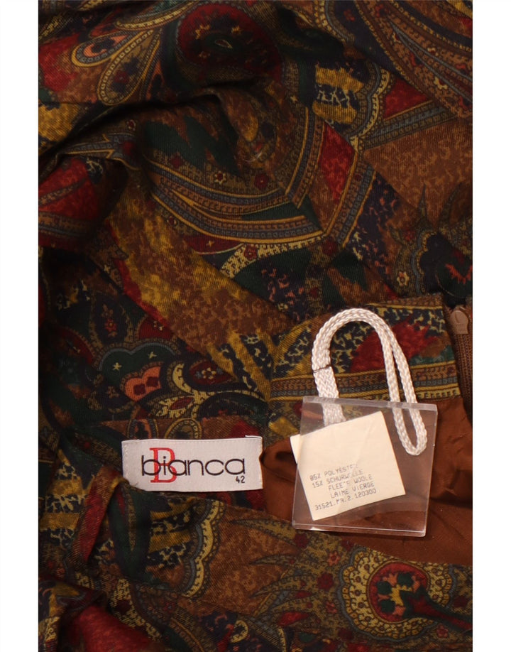 Gonna a pieghe da donna BIANCA IT 42 Media W30 Poliestere Paisley marrone