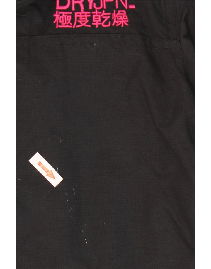 Giacca a vento da donna con cappuccio Windmac Superdry UK 16 grande nylon nero