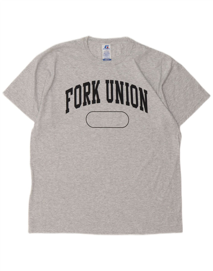 RUSSELL ATHLETIC T-shirt grafica da uomo grande in cotone grigio