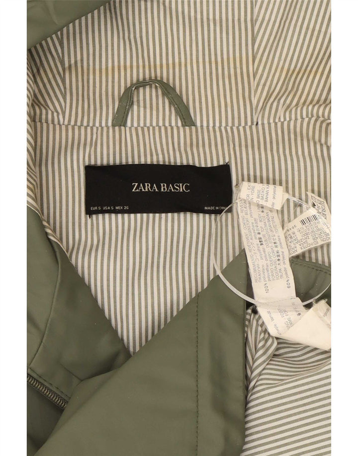 Impermeabile con cappuccio da donna Zara UK 10 piccolo verde poliestere