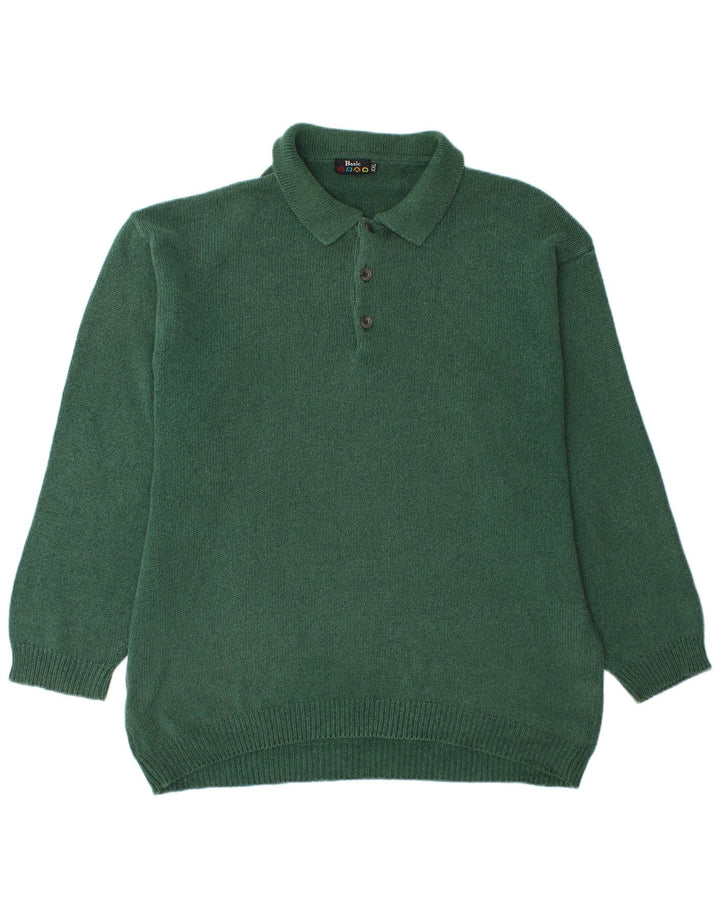Maglione maglione collo alto da uomo BASIC 2XL cotone verde