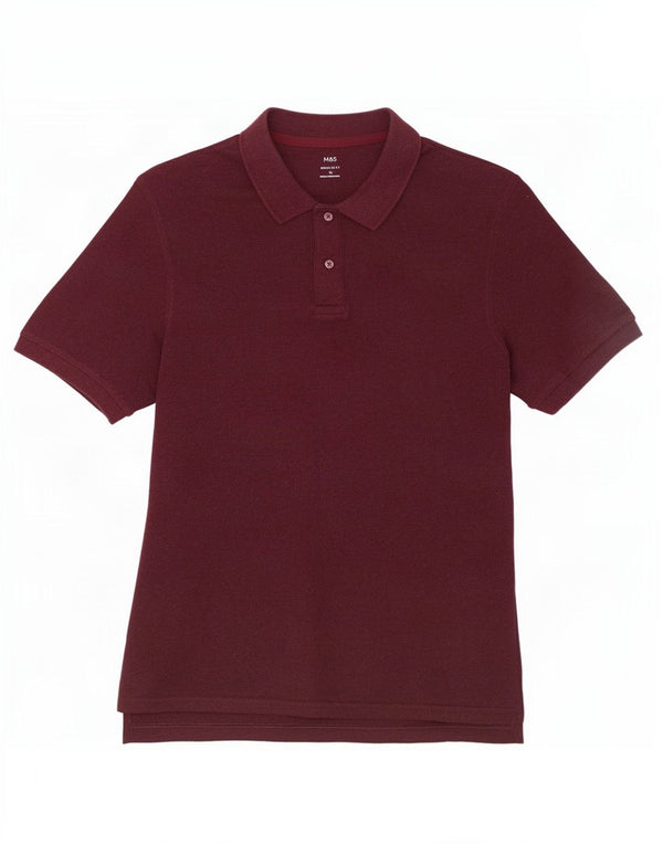 Polo Marks & Spencer da uomo vestibilità regolare XL in cotone bordeaux