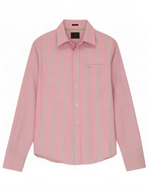 Camicia muscolare da uomo Abercrombie & Fitch in cotone gessato rosa medio
