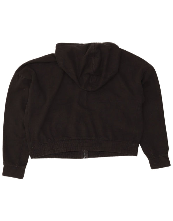 PUMA Womens Oversized Crop Zip Hoodie Sweater UK 18 XL Black Polyester