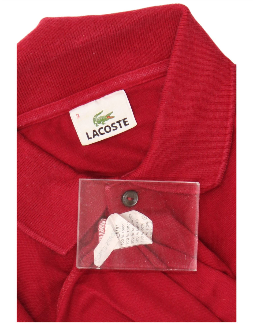 Polo da uomo LACOSTE taglia 3 piccola in cotone rosso