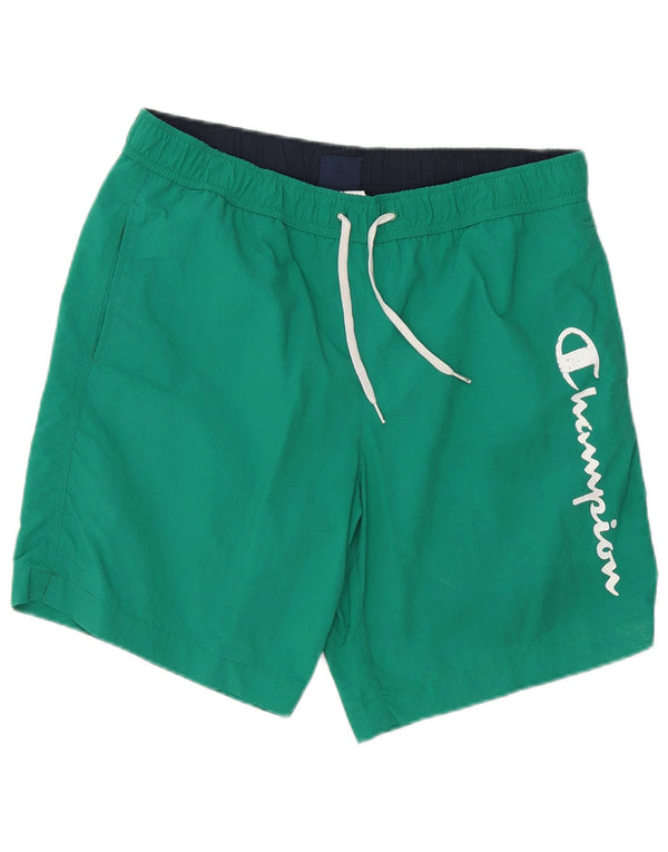 Pantaloncini da bagno grafici da uomo Champion grandi in poliestere verde