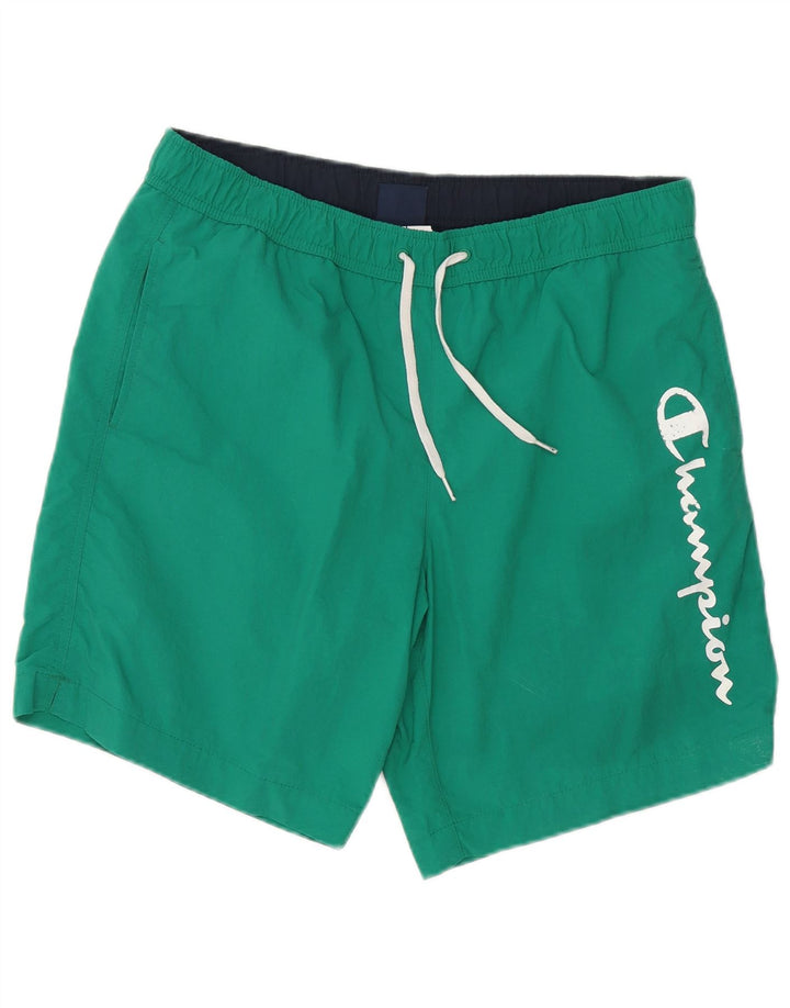 Pantaloncini da bagno grafici da uomo Champion grandi in poliestere verde