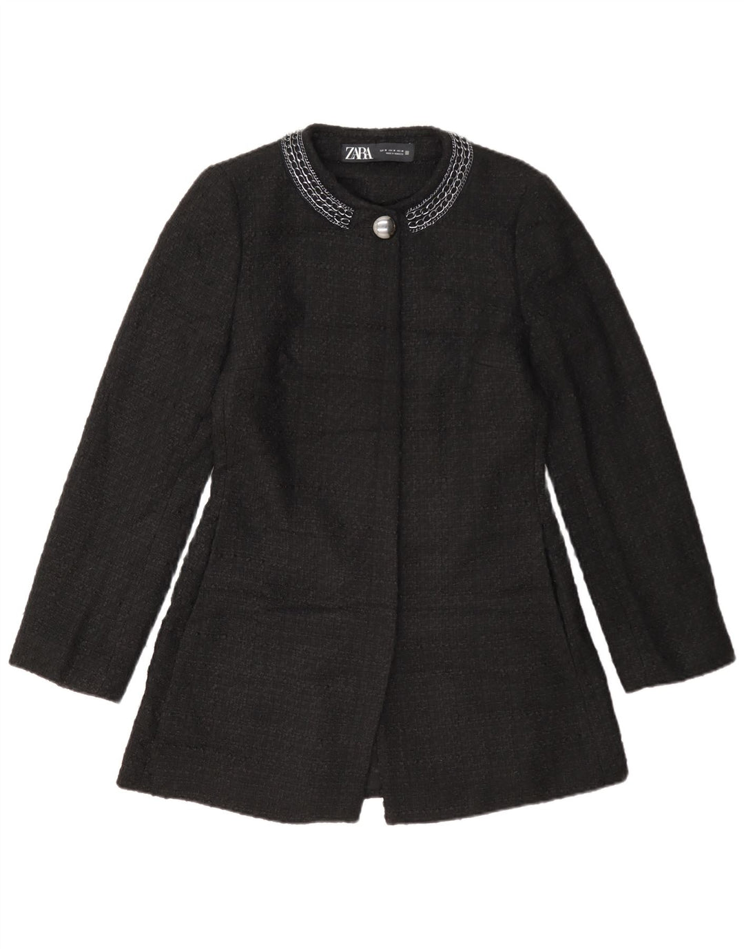 Cappotto Zara da donna UK 12 medio nero poliestere